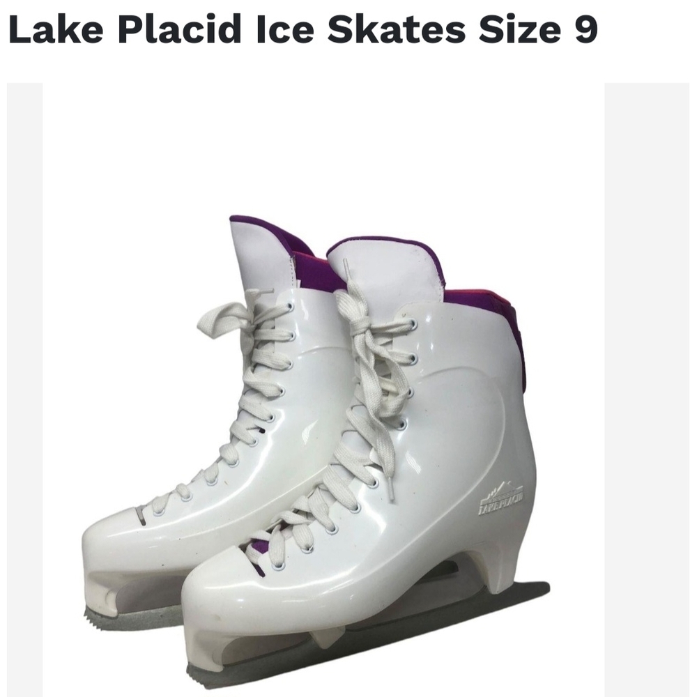 Women's White and Purple Ice Skates